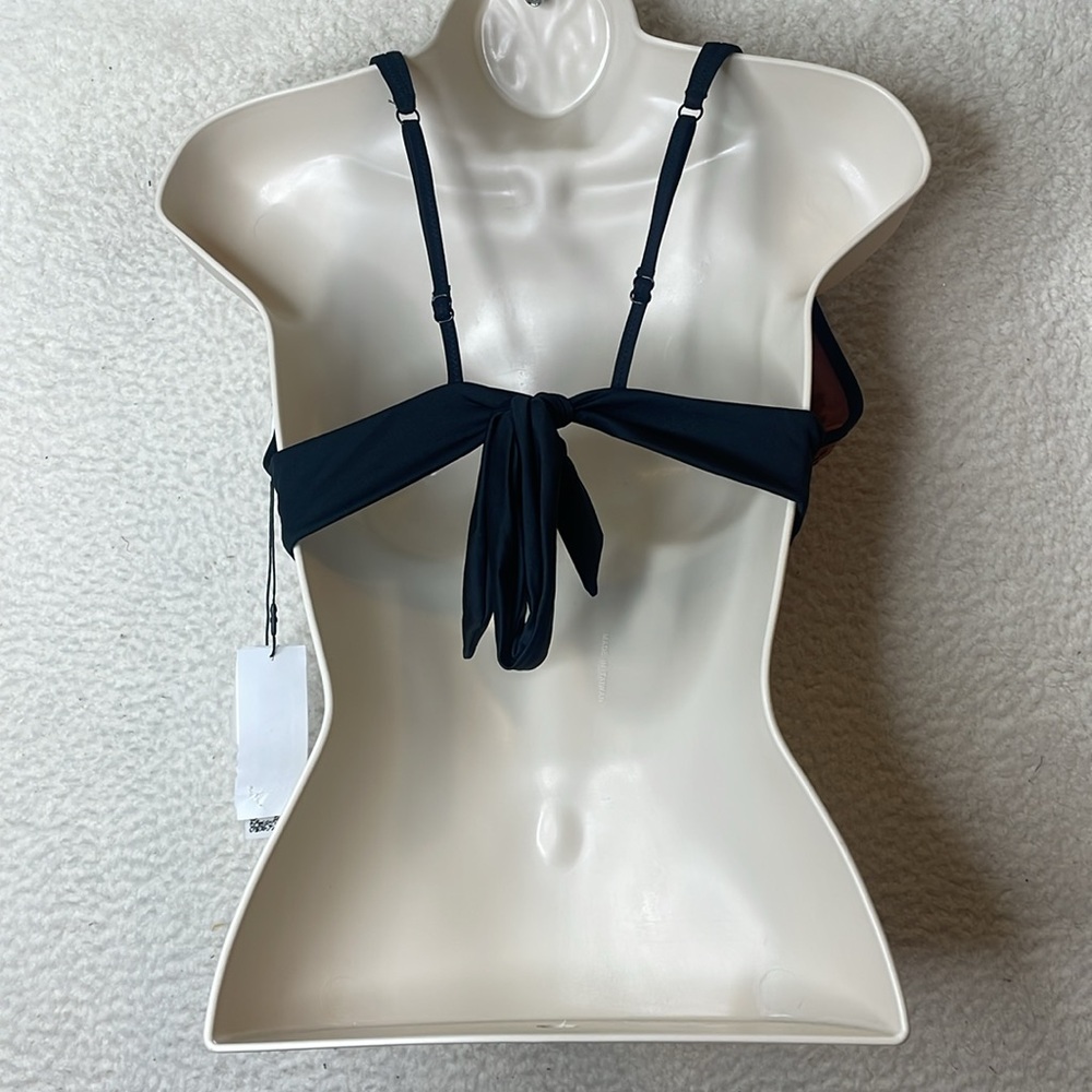 NWT Sanctuary Womens Earth Brown Black Lining Print Swim Bikini Top SIZE LARGE - Picture 6 of 6